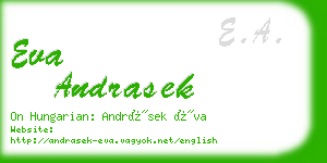 eva andrasek business card